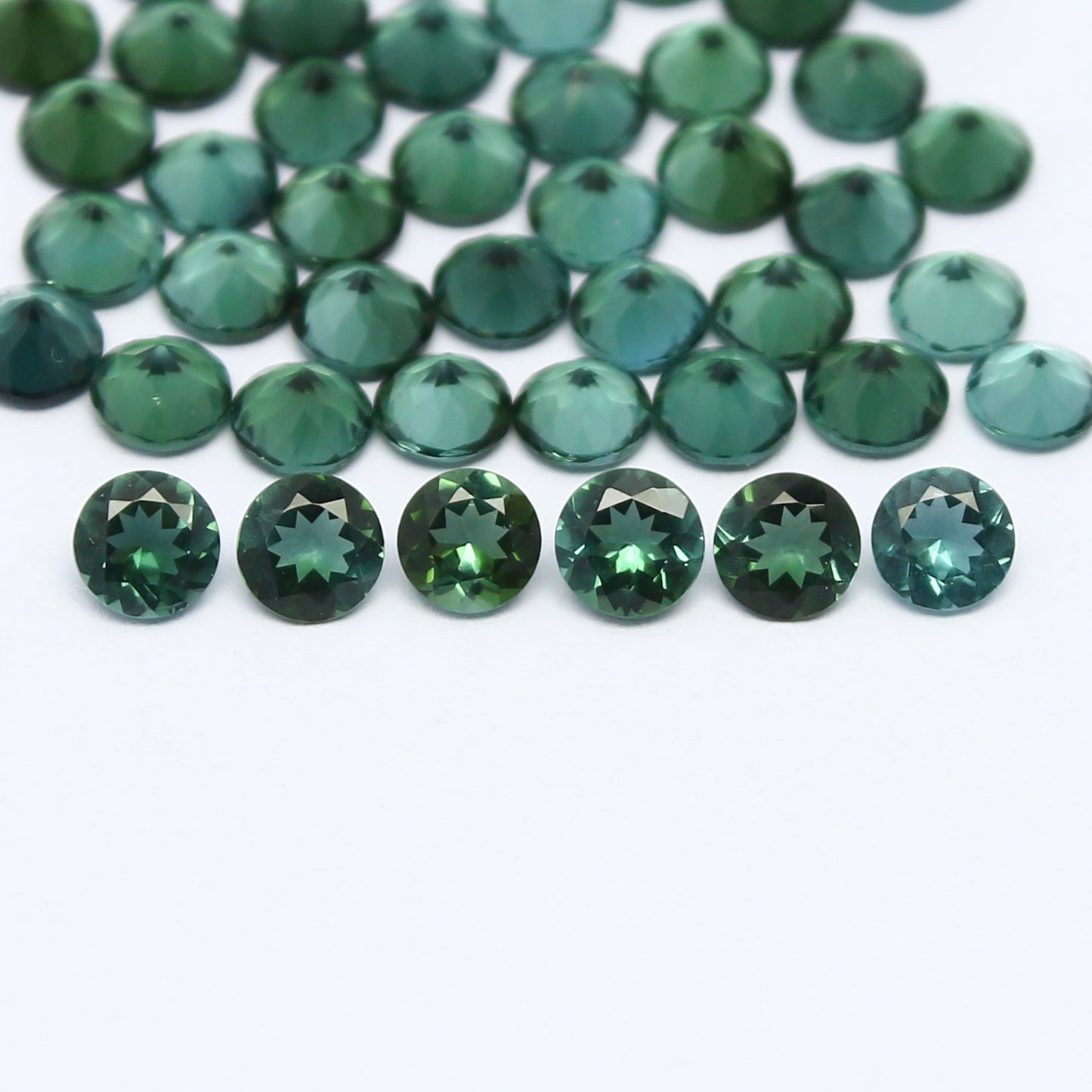 Natural Blue and Green Tourmaline Lot Mix Size Round Shape Faceted Gemstone Lot