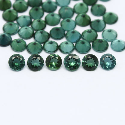 Natural Blue and Green Tourmaline Lot Mix Size Round Shape Faceted Gemstone Lot