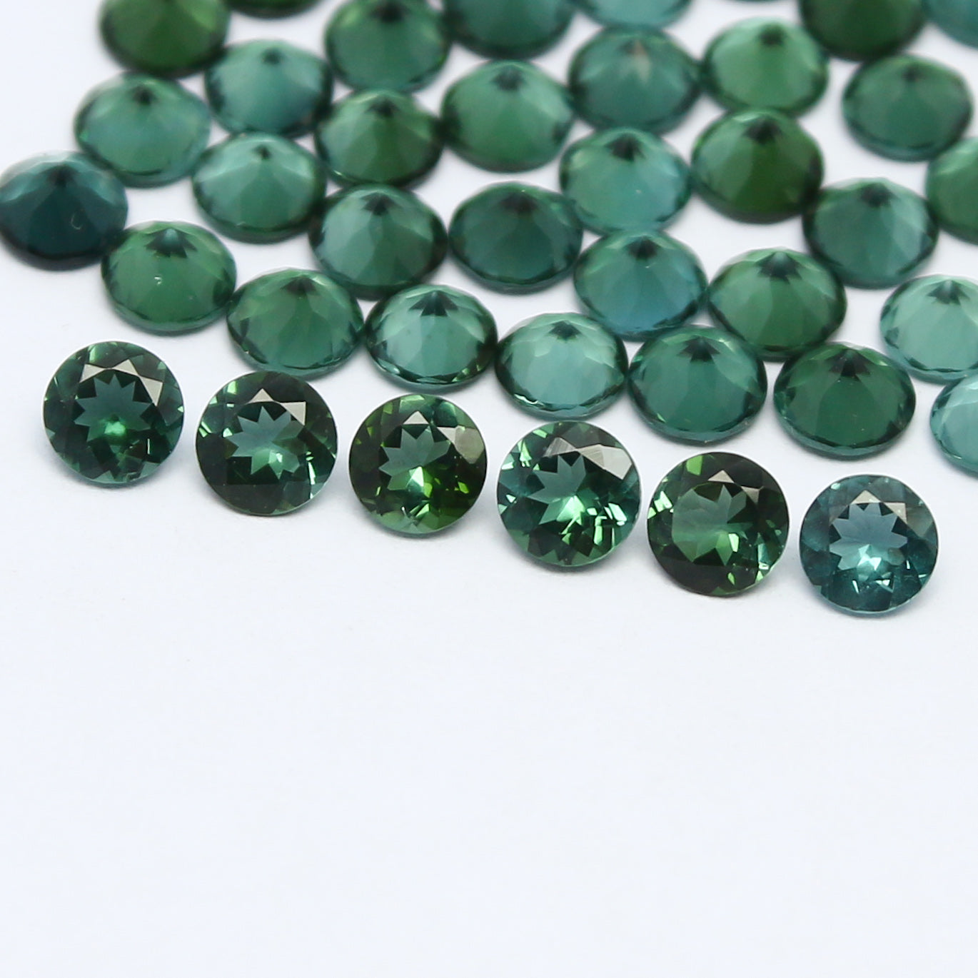 Natural Blue and Green Tourmaline Lot Mix Size Round Shape Faceted Gemstone Lot