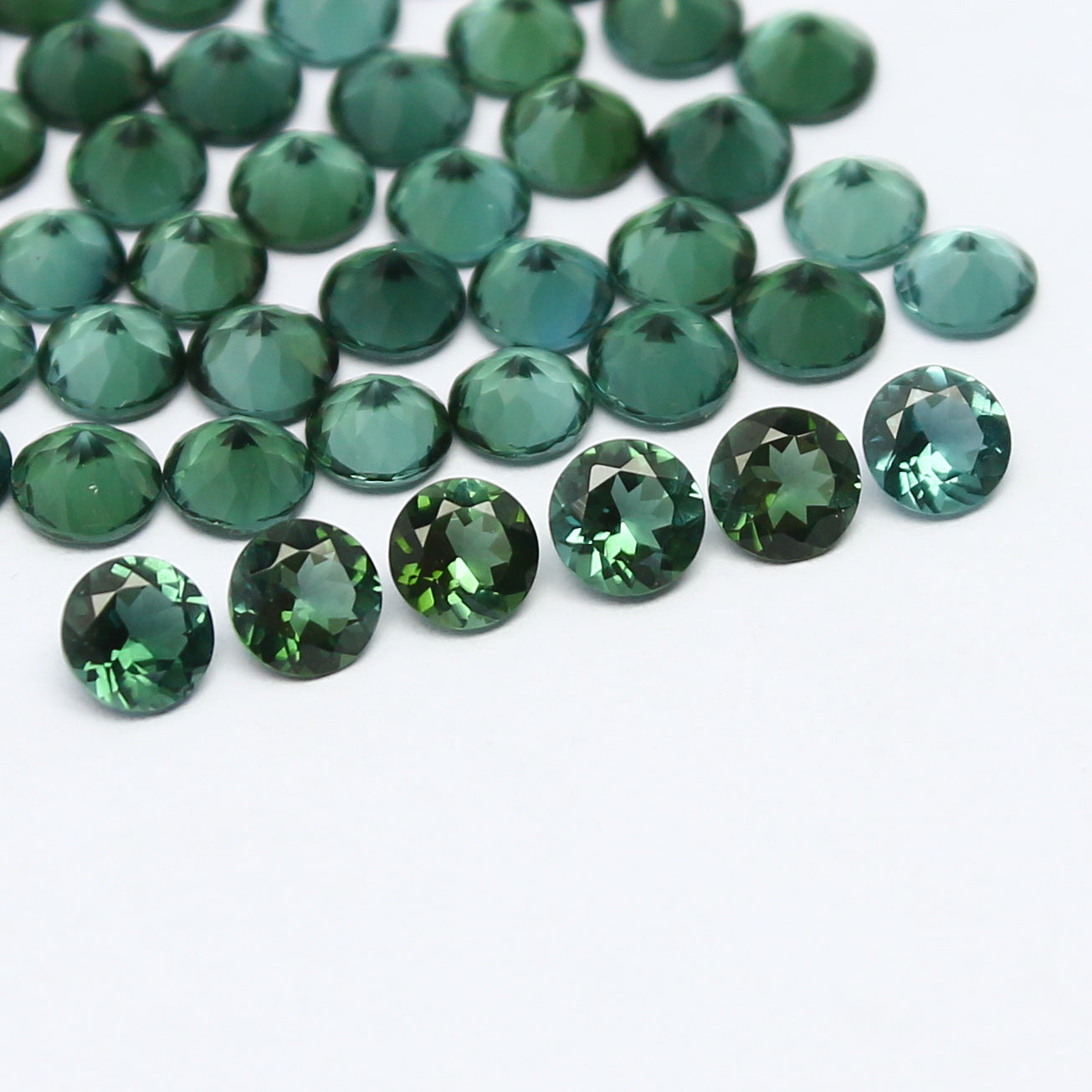 Natural Blue and Green Tourmaline Lot Mix Size Round Shape Faceted Gemstone Lot