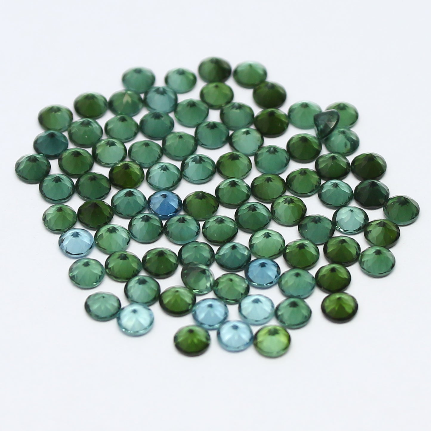 Natural Blue and Green Tourmaline Lot Mix Size Round Shape Faceted Gemstone Lot