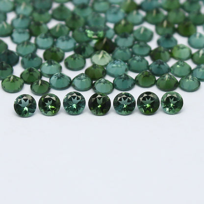 Natural Green Tourmaline Lot 2 MM and 2.5 MM Round Shape Faceted Gemstone Lot