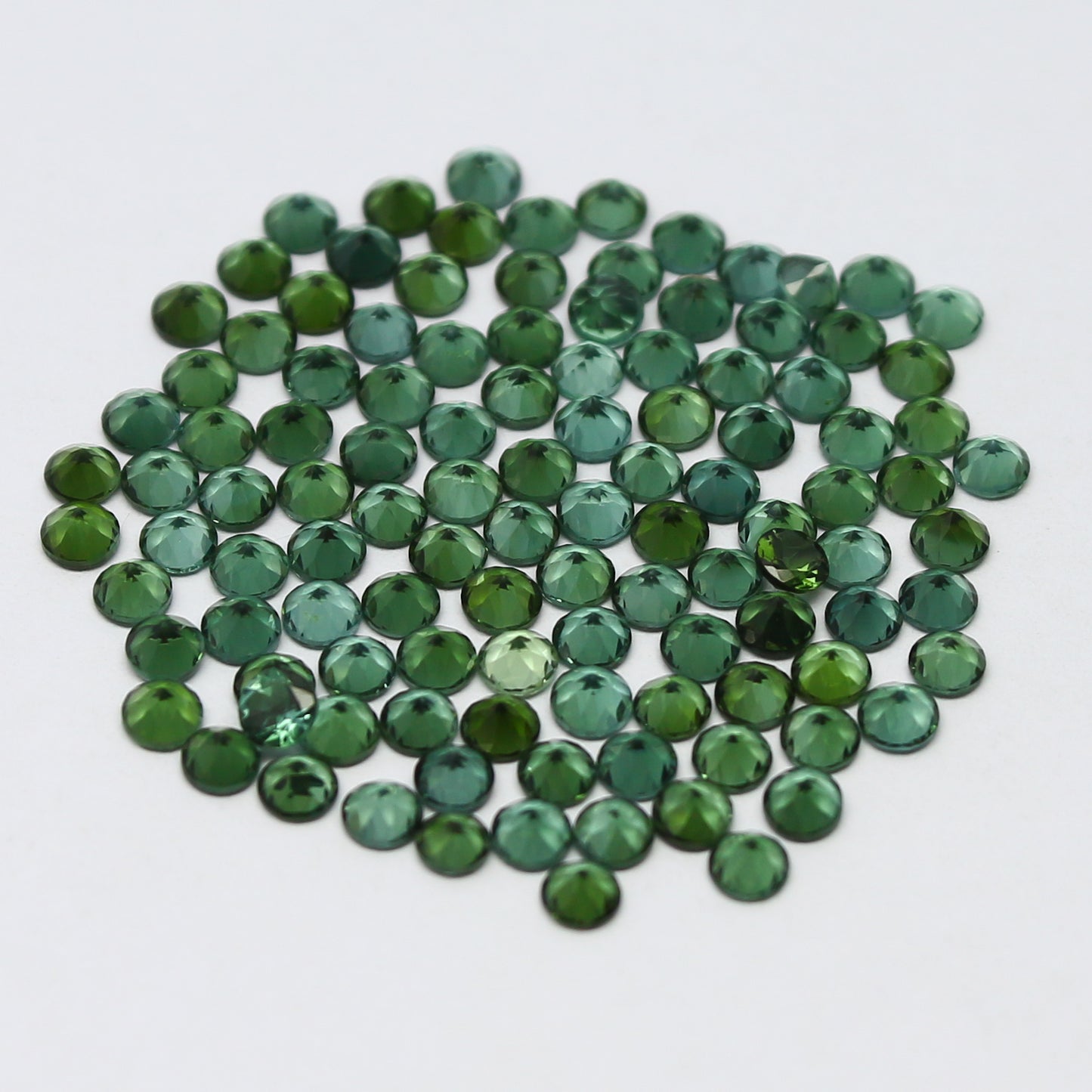 Natural Green Tourmaline Lot 2 MM and 2.5 MM Round Shape Faceted Gemstone Lot