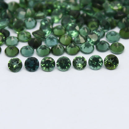 Natural Green Tourmaline Lot 2 MM and 2.5 MM Round Shape Faceted Gemstone Lot