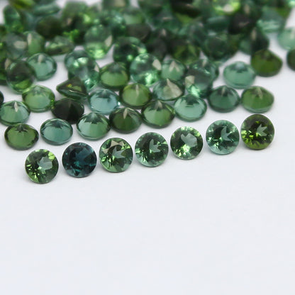 Natural Green Tourmaline Lot 2 MM and 2.5 MM Round Shape Faceted Gemstone Lot