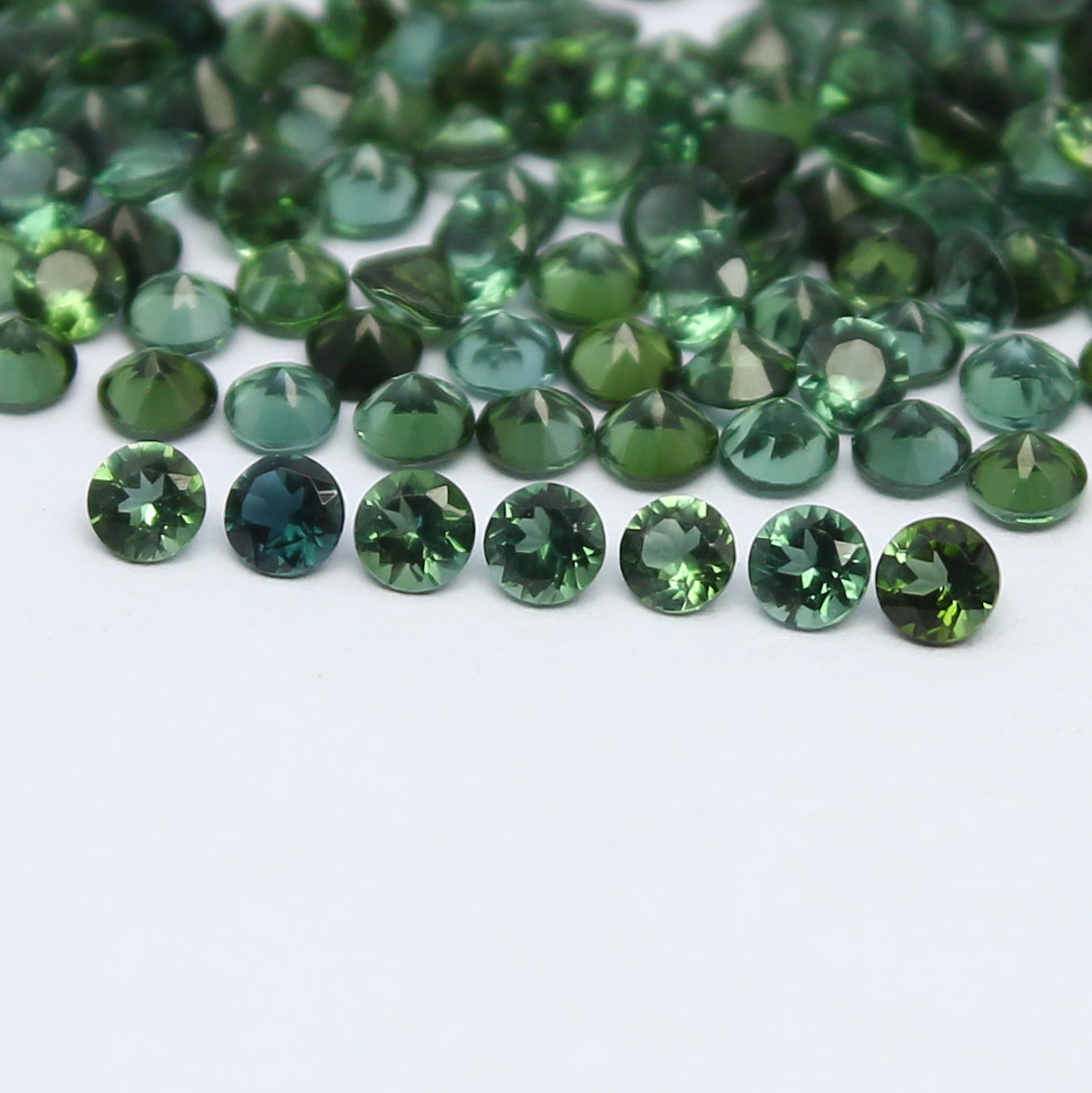 Natural Green Tourmaline Lot 2 MM and 2.5 MM Round Shape Faceted Gemstone Lot