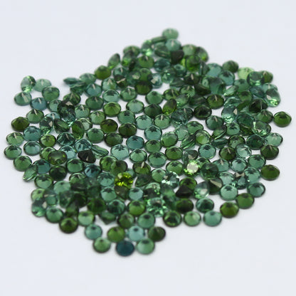 Natural Green Tourmaline Lot 2 MM and 2.5 MM Round Shape Faceted Gemstone Lot