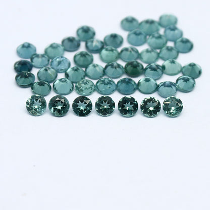 Natural Indicolite Tourmaline Lot 2.5x2.5 MM Round Shape Faceted Lot