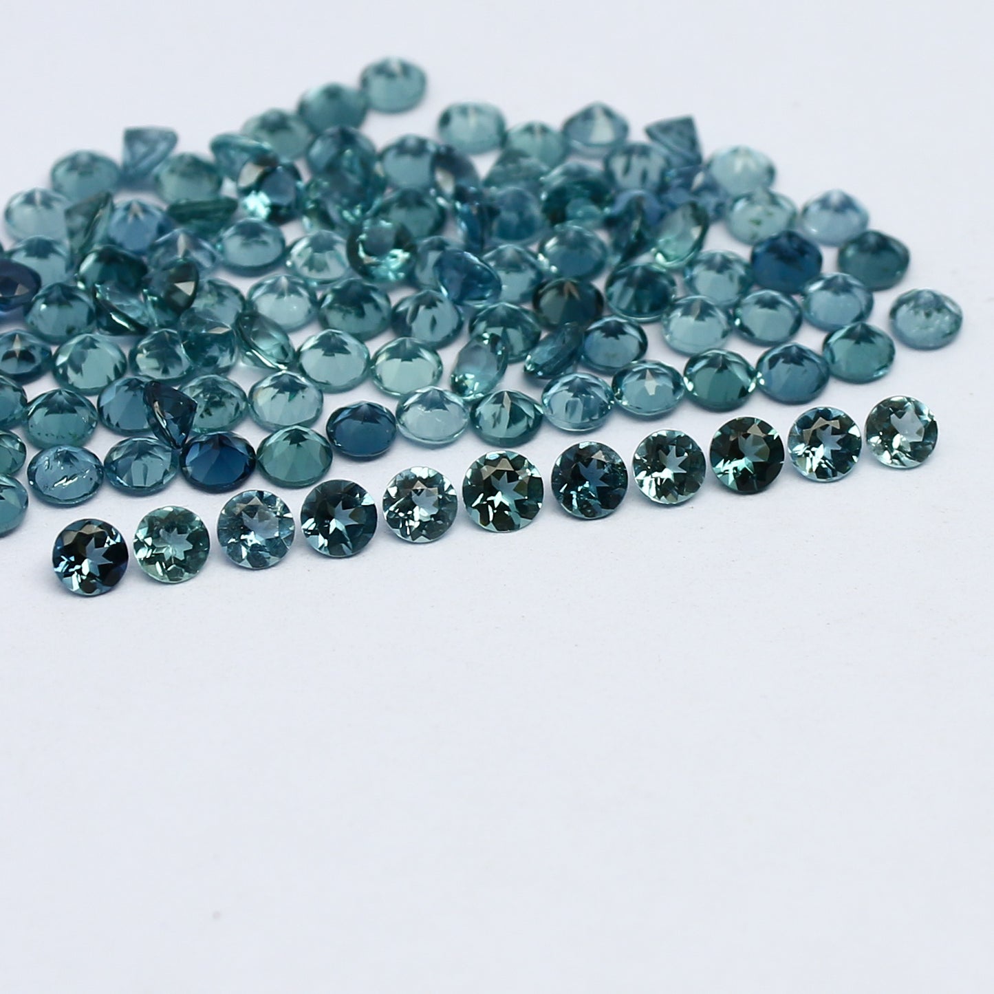 Natural Indicolite Tourmaline Lot 2.5x2.5 MM Round Shape Faceted Lot