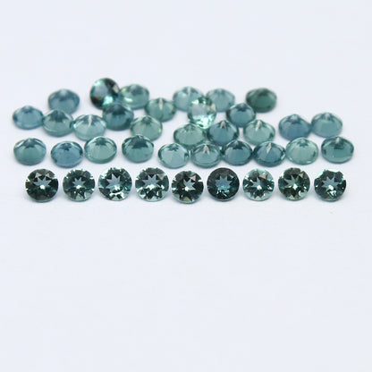 Natural Indicolite Tourmaline Lot 2x2 MM Round Shape Faceted Lot