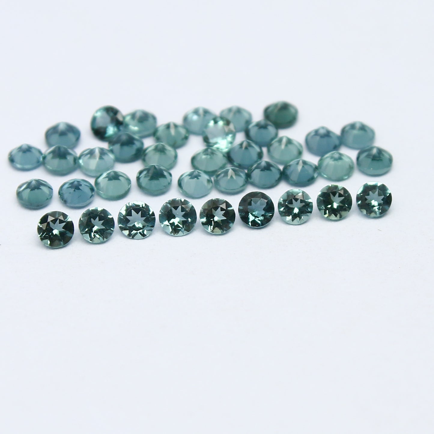 Natural Indicolite Tourmaline Lot 2x2 MM Round Shape Faceted Lot