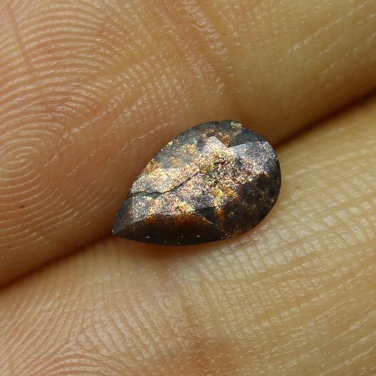 Natural Rare BloodShot Iolite Sunstone 0.72 Carat 8.6x5.6 MM Pear Shape Faceted Gemstone