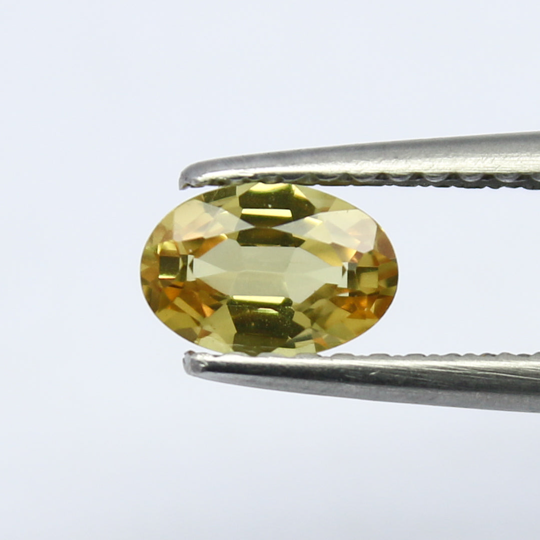 Natural Yellow Umba Sapphire 0.54 Carat 6x4 MM Oval Shape Faceted Gemstone