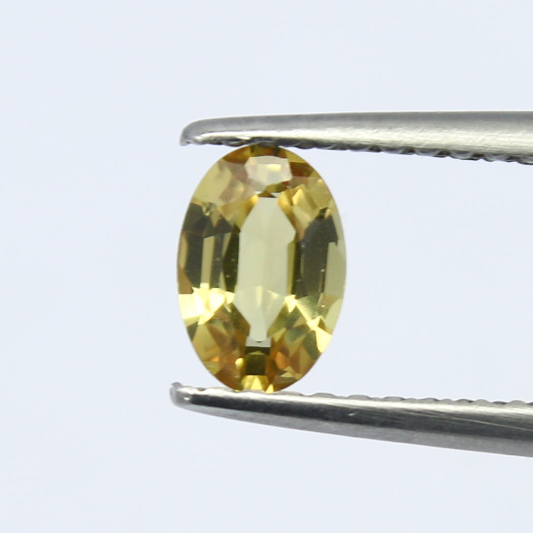 Natural Yellow Umba Sapphire 0.54 Carat 6x4 MM Oval Shape Faceted Gemstone