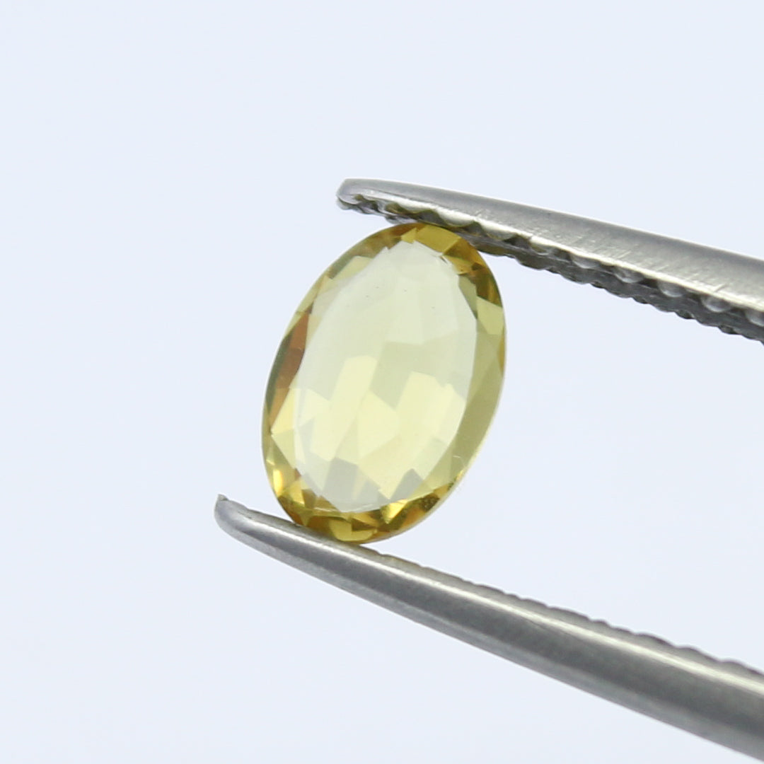 Natural Yellow Umba Sapphire 0.54 Carat 6x4 MM Oval Shape Faceted Gemstone