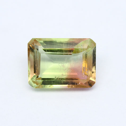 Natural Bi-Color Tourmaline 2.77 Carat 10x7.5 MM Octagon Shape Faceted Gemstone