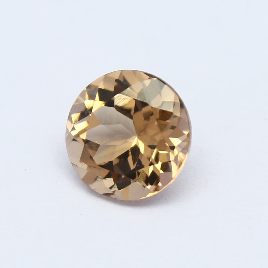 Natural Peach Color Tourmaline 1.25 Carat 7x7 MM Round Shape Faceted Gemstone