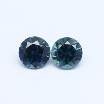 Natural Sapphire Lot Diamond Cut 0.97 Carat 4.5x4.5 MM Round Shape Faceted Gemstone 2 Piece Lot