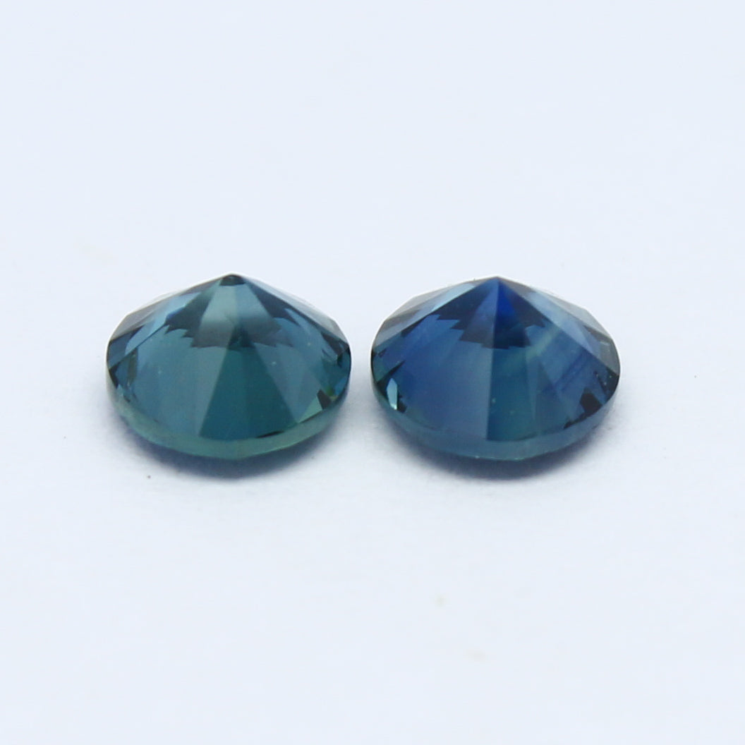 Natural Sapphire Lot Diamond Cut 0.97 Carat 4.5x4.5 MM Round Shape Faceted Gemstone 2 Piece Lot