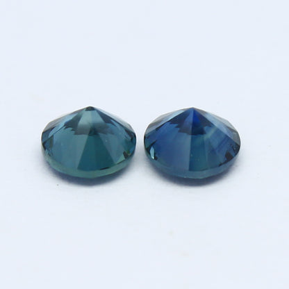 Natural Sapphire Lot Diamond Cut 0.97 Carat 4.5x4.5 MM Round Shape Faceted Gemstone 2 Piece Lot