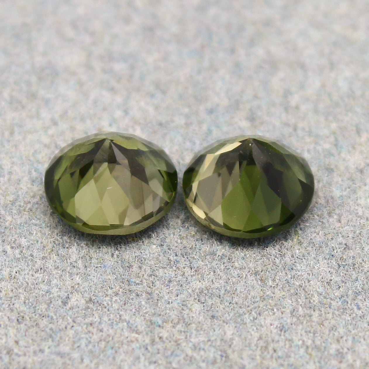 Natural Green Tourmaline Lot 2.54 Carat 7x7 MM Round Shape Faceted Gemstone 2 Piece Lot