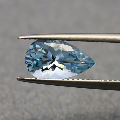 Natural Aquamarine 2.35 Carat 12x7.3 MM Pear Shape Faceted Gemstone