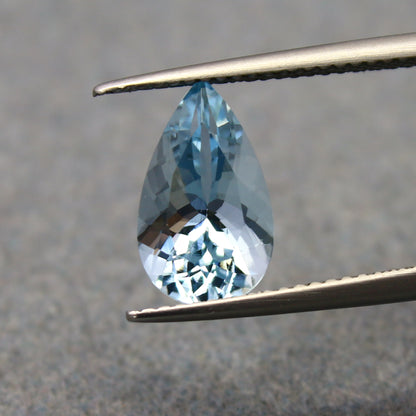 Natural Aquamarine 2.35 Carat 12x7.3 MM Pear Shape Faceted Gemstone