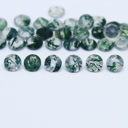 Natural Moss Agate Lot 3x3 MM Round Shape Faceted Gemstone Lot