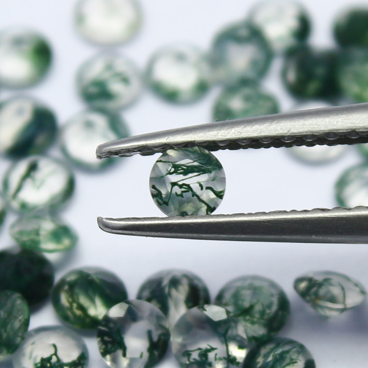 Natural Moss Agate Lot 3x3 MM Round Shape Faceted Gemstone Lot