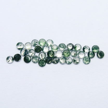 Natural Moss Agate Lot 3x3 MM Round Shape Faceted Gemstone Lot