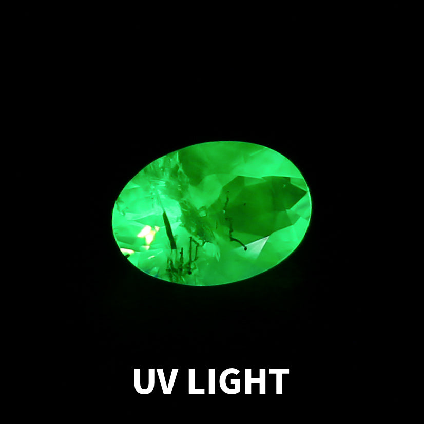 Natural Daylight Fluorescent Hyalite Opal 0.41 Carat 5.6x3.9 MM Oval Shape Faceted Gemstone