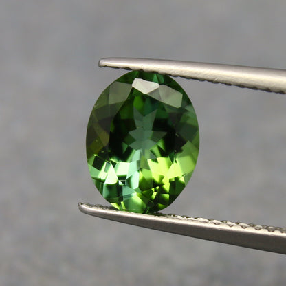 Natural Green Tourmaline 1.72 Carat 9x7 MM Oval Shape Faceted Gemstone