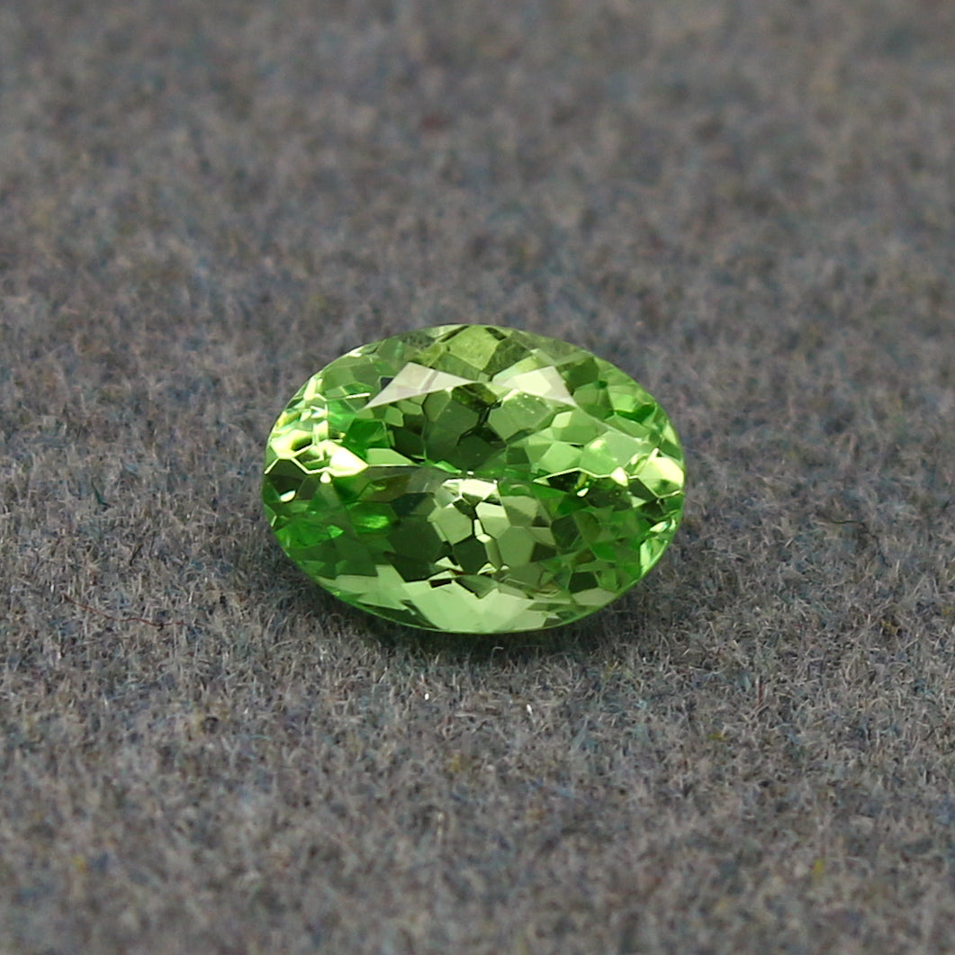 Natural Tsavorite Garnet 0.88 Carat 6.8x4.9 MM Oval Shape Faceted Gemstone