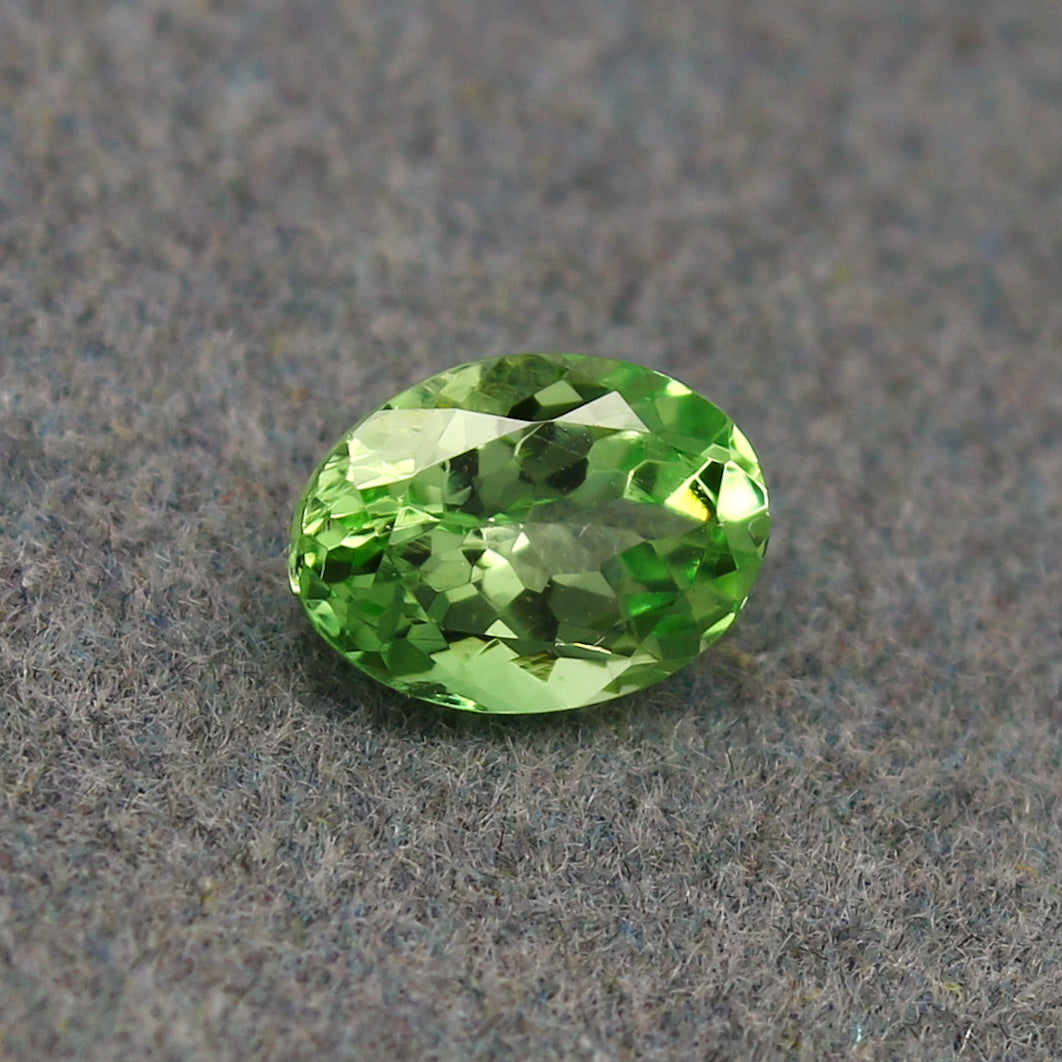 Natural Tsavorite Garnet 0.88 Carat 6.8x4.9 MM Oval Shape Faceted Gemstone