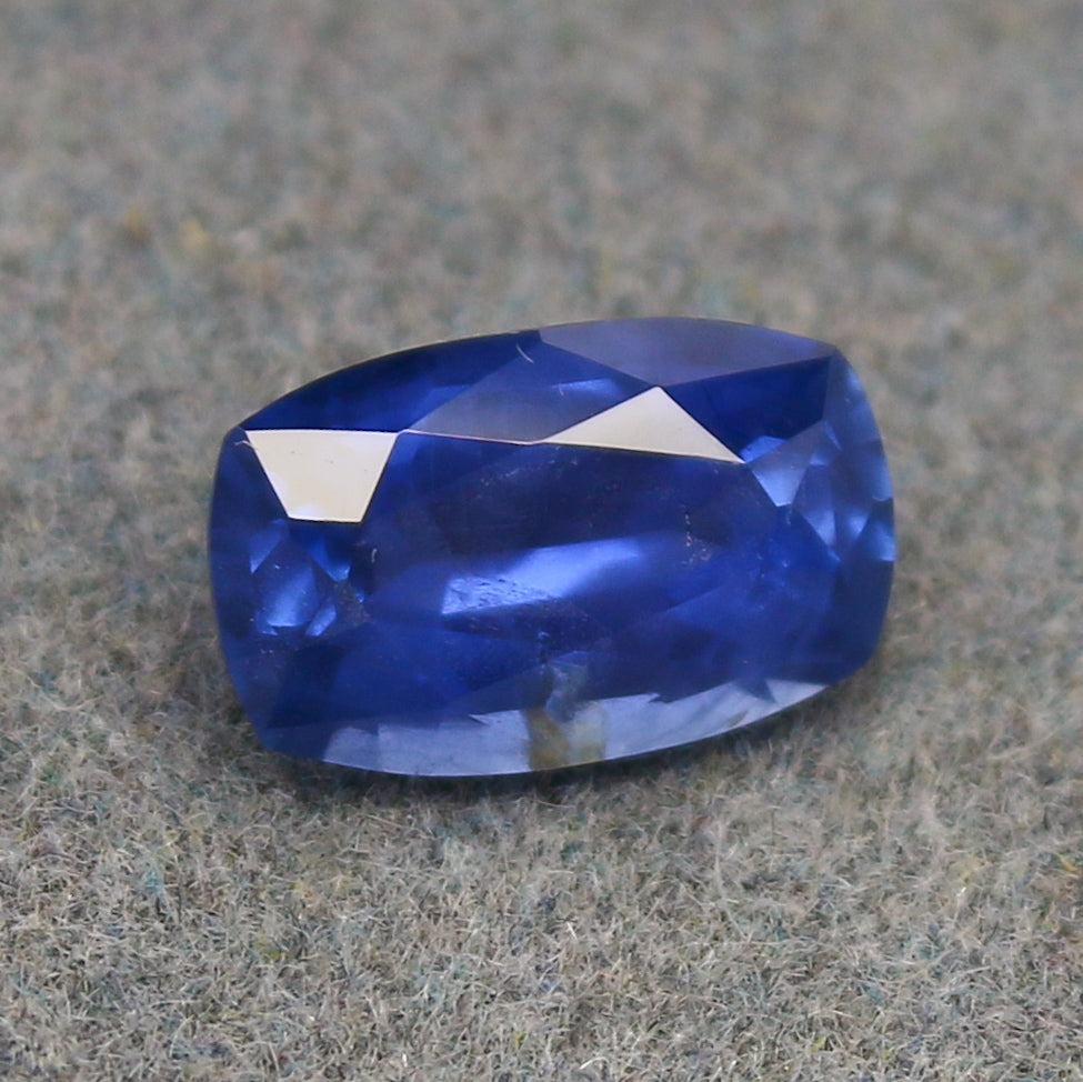 Natural Blue Sapphire 1.56 Carat 8.8x5.6 MM Cushion Shape Faceted Gemstone