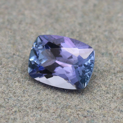 Natural Bi-Color Tanzanite 1.53 Carat 7.8x6 MM Cushion Shape Faceted Gemstone