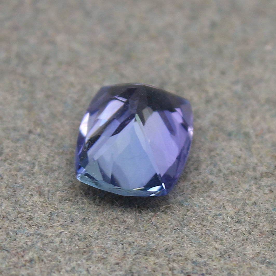 Natural Bi-Color Tanzanite 1.53 Carat 7.8x6 MM Cushion Shape Faceted Gemstone