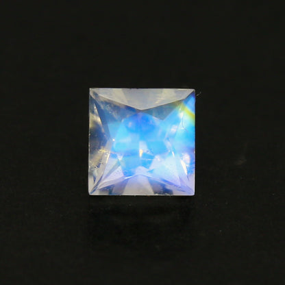 Natural Multi-Fire Rainbow Moonstone 0.68 Carat 5x5 MM Square Shape Faceted Gemstone