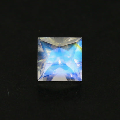 Natural Multi-Fire Rainbow Moonstone 0.68 Carat 5x5 MM Square Shape Faceted Gemstone