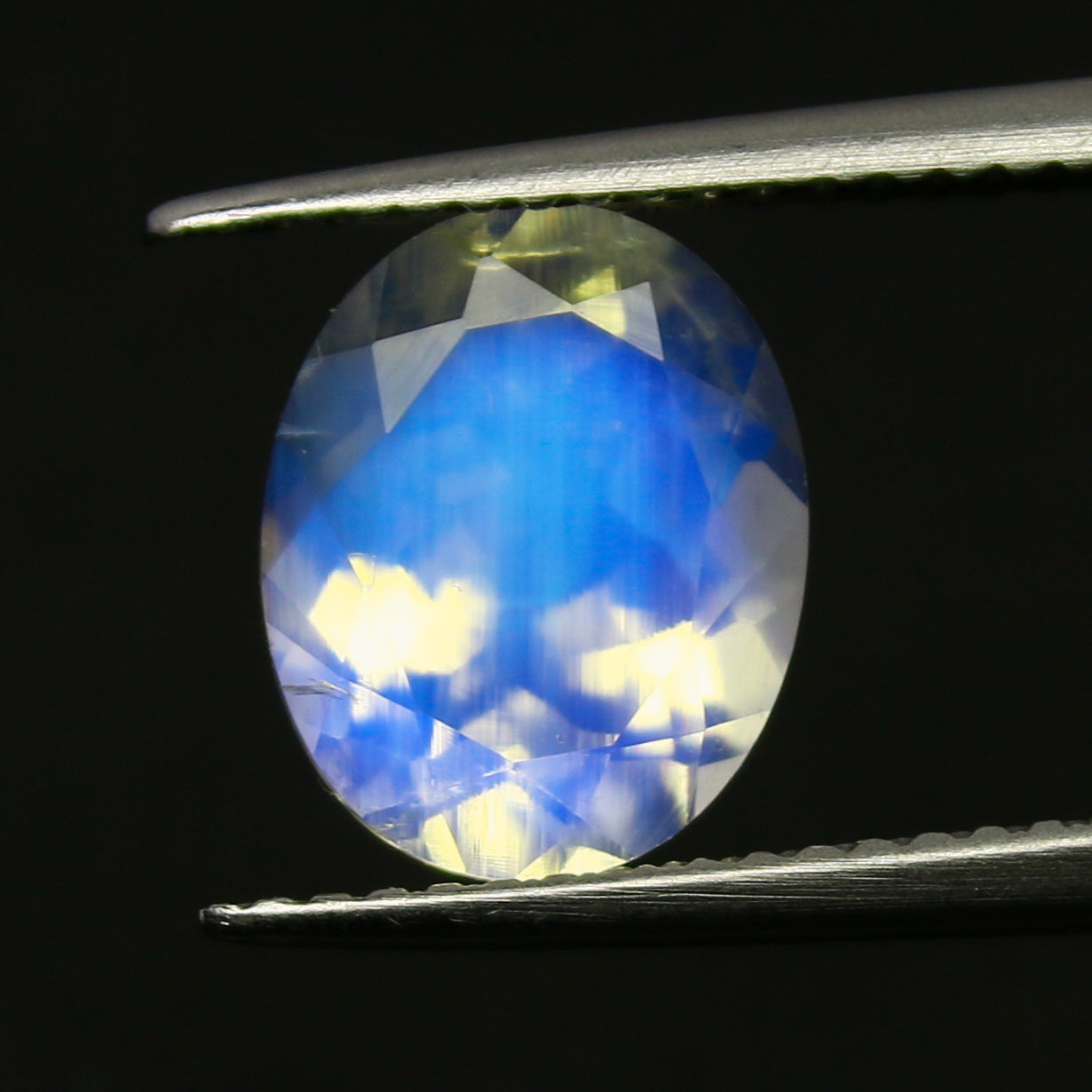 Natural Multi-Fire Rainbow Moonstone 2.53 Carat 10x8 MM Oval Shape Faceted Gemstone