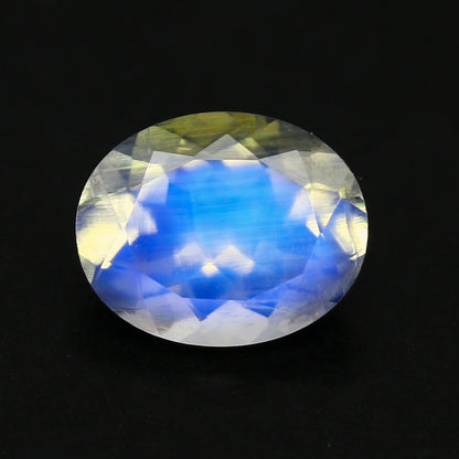 Natural Multi-Fire Rainbow Moonstone 2.53 Carat 10x8 MM Oval Shape Faceted Gemstone