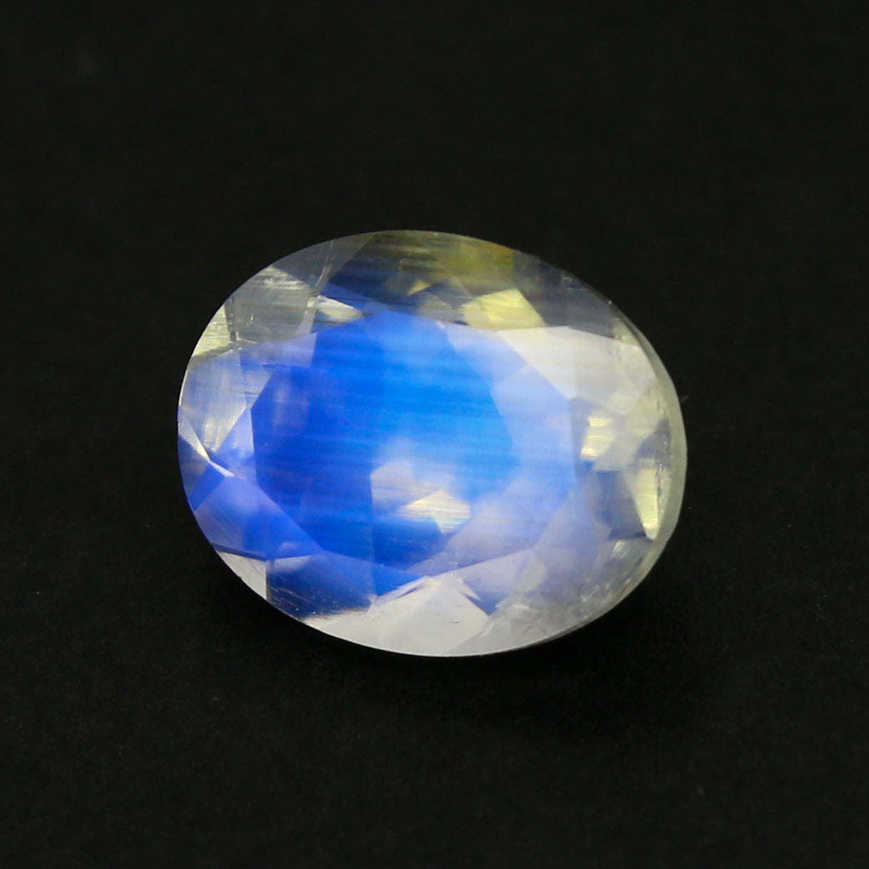 Natural Multi-Fire Rainbow Moonstone 2.53 Carat 10x8 MM Oval Shape Faceted Gemstone