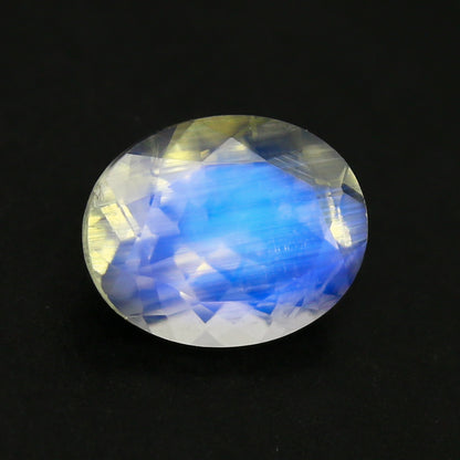 Natural Multi-Fire Rainbow Moonstone 2.53 Carat 10x8 MM Oval Shape Faceted Gemstone