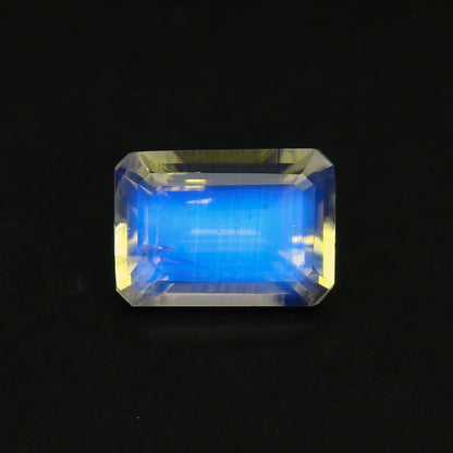 Natural Blue-Fire Rainbow Moonstone 2.56 Carat 10x7.1 MM Octagon Shape Faceted Gemstone