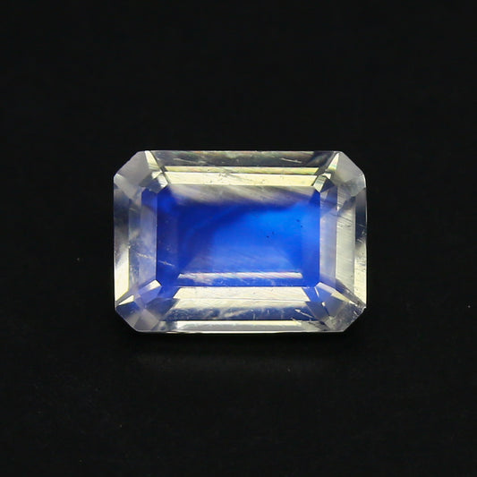 Natural Blue-Fire Rainbow Moonstone 2.45 Carat 10x7 MM Octagon Shape Faceted Gemstone