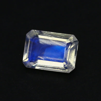 Natural Blue-Fire Rainbow Moonstone 2.45 Carat 10x7 MM Octagon Shape Faceted Gemstone