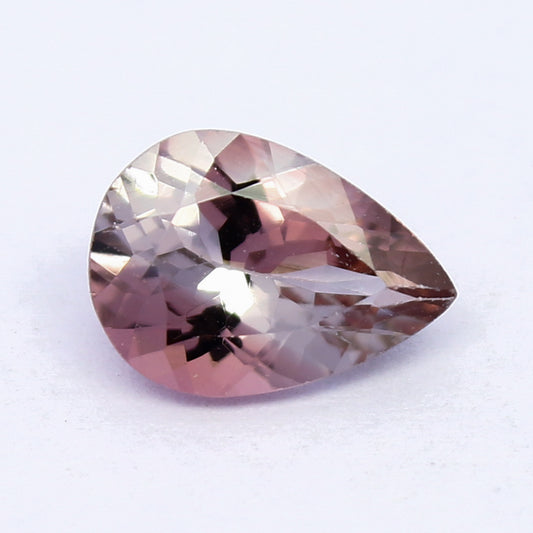 Natural Bi-color Tourmaline 1.38 Carat 9x6.5 MM Pear Shape Faceted Gemstone