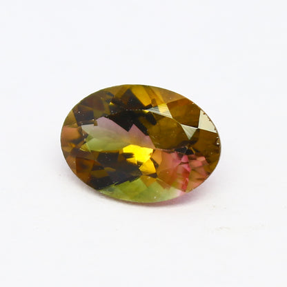 Natural Bi-color Tourmaline 1.20 Carat 8.5x6 MM Oval Shape Faceted Gemstone