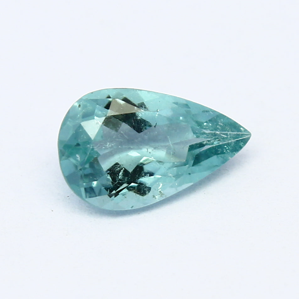 Natural Paraiba Color Tourmaline 0.70 Carat 8X5 MM Pear Shape Faceted Gemstone