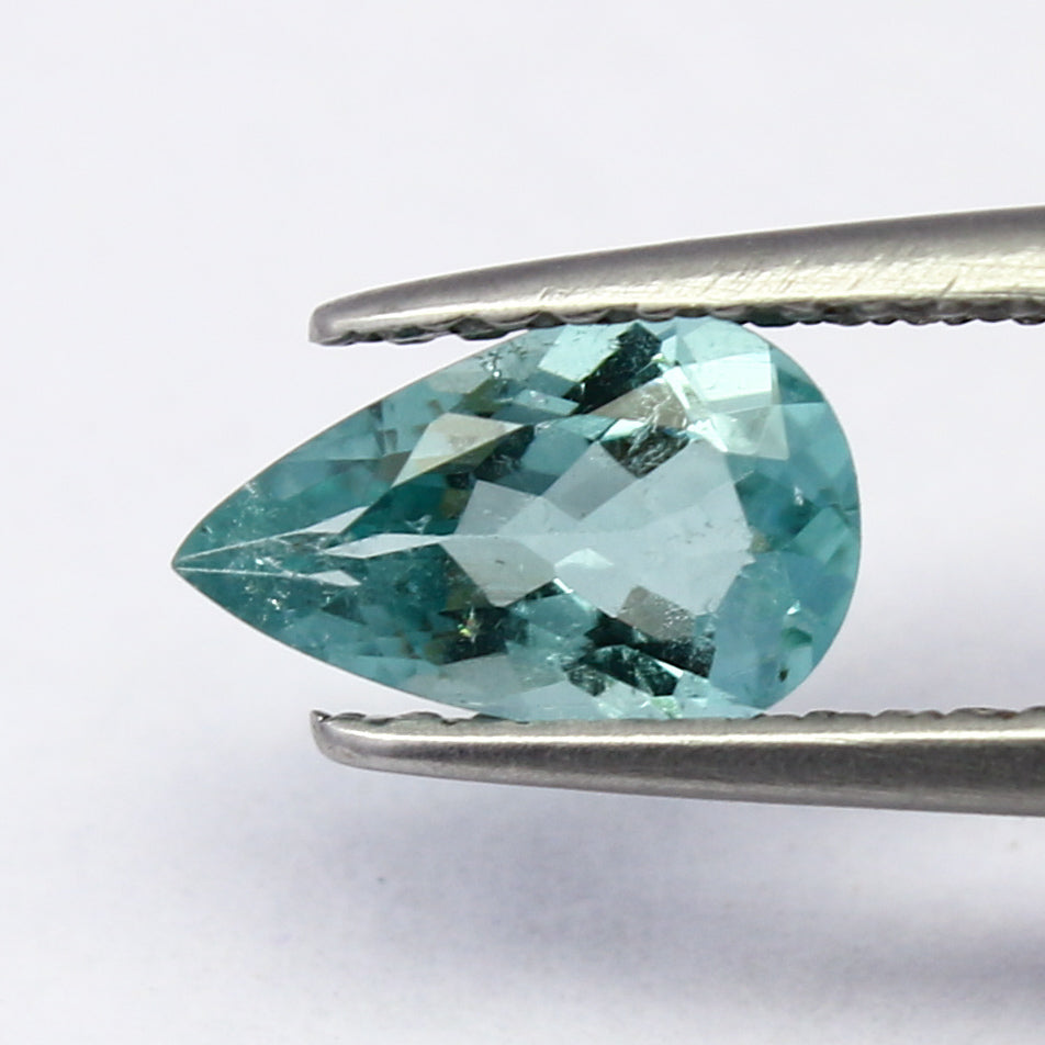 Natural Paraiba Color Tourmaline 0.70 Carat 8X5 MM Pear Shape Faceted Gemstone